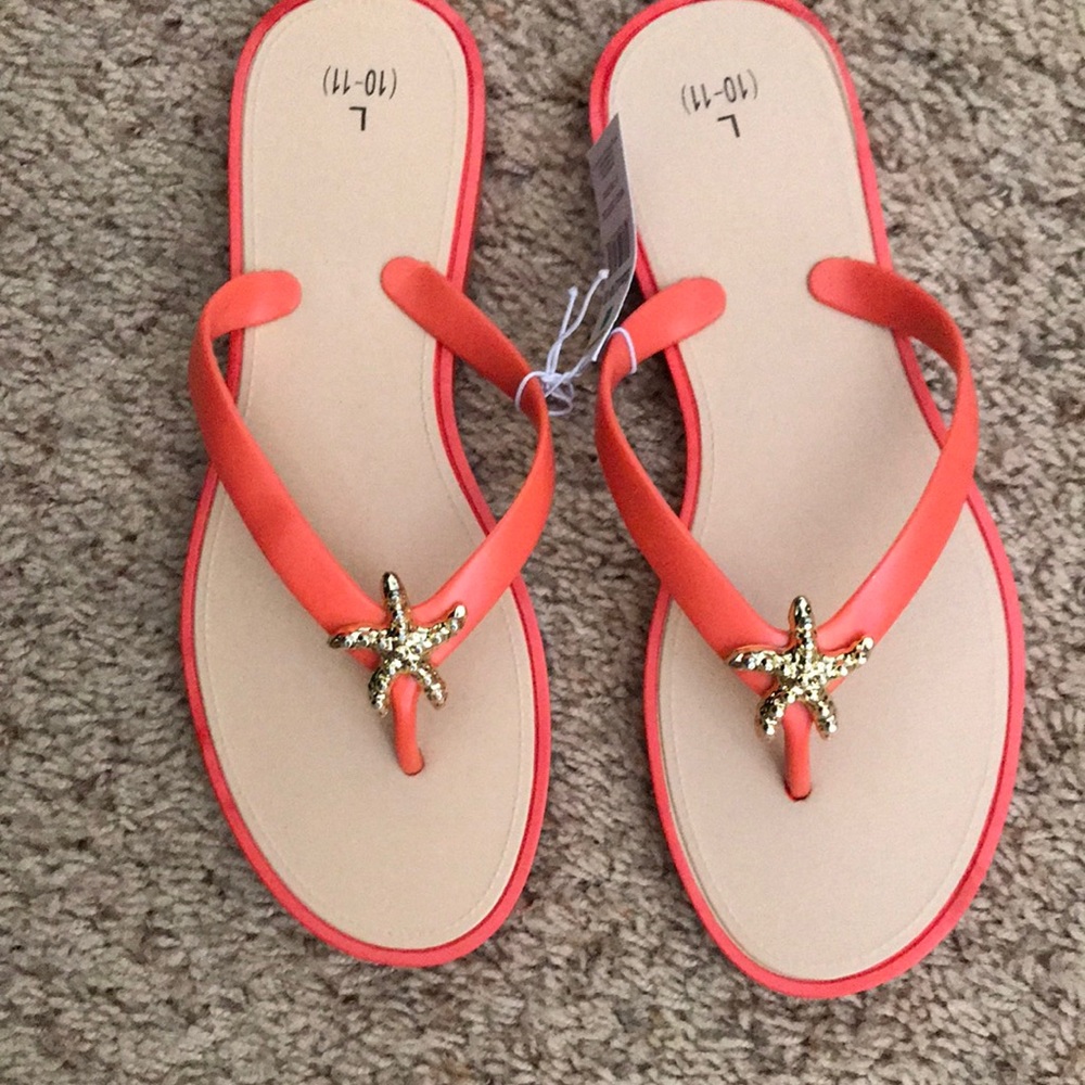 Orange w/GoldStar Fish emblem women’s sandals